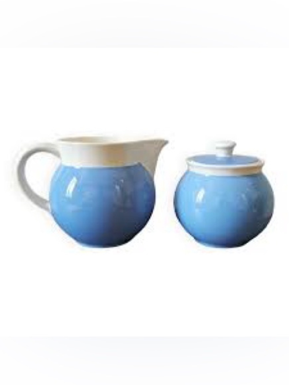 Vintage Villeroy & Boch Cornflower Blue Ceramic Sugar and Creamer Set